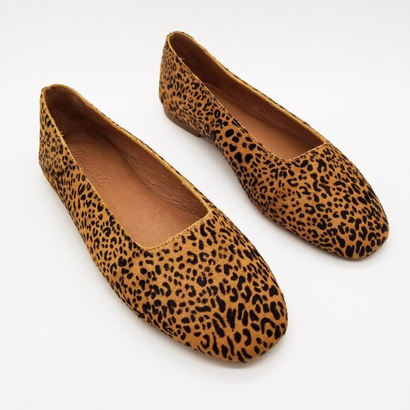NEW Madewell The Cory Flat in Leopard Calf Hair Desert Dune Multi Size 6 $118 - Picture 6 of 16